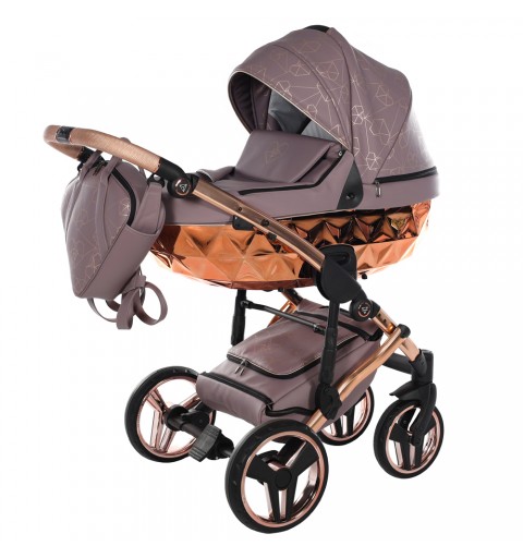 Junama Hearts - wózek wielofunkcyjny, zestaw 2w1 z opcją 3w1 i 4w1 | 04 Fioletowy/Miedziany